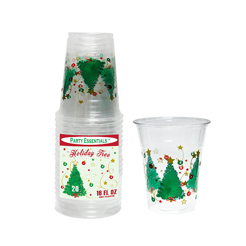CHRISTMAS TREE16 OZ. SOFT PLASTIC CUPS – 20 CT. – Northwest